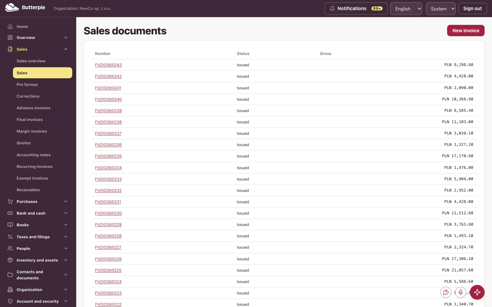 Sales documents